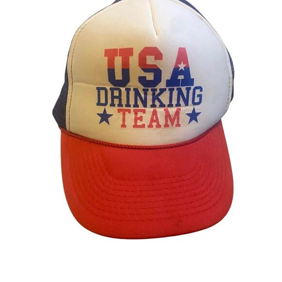 Vintage Otto Collection Hat Men’s OS Red/Blue “USA Drinking Team” Snapback - Picture 1 of 5